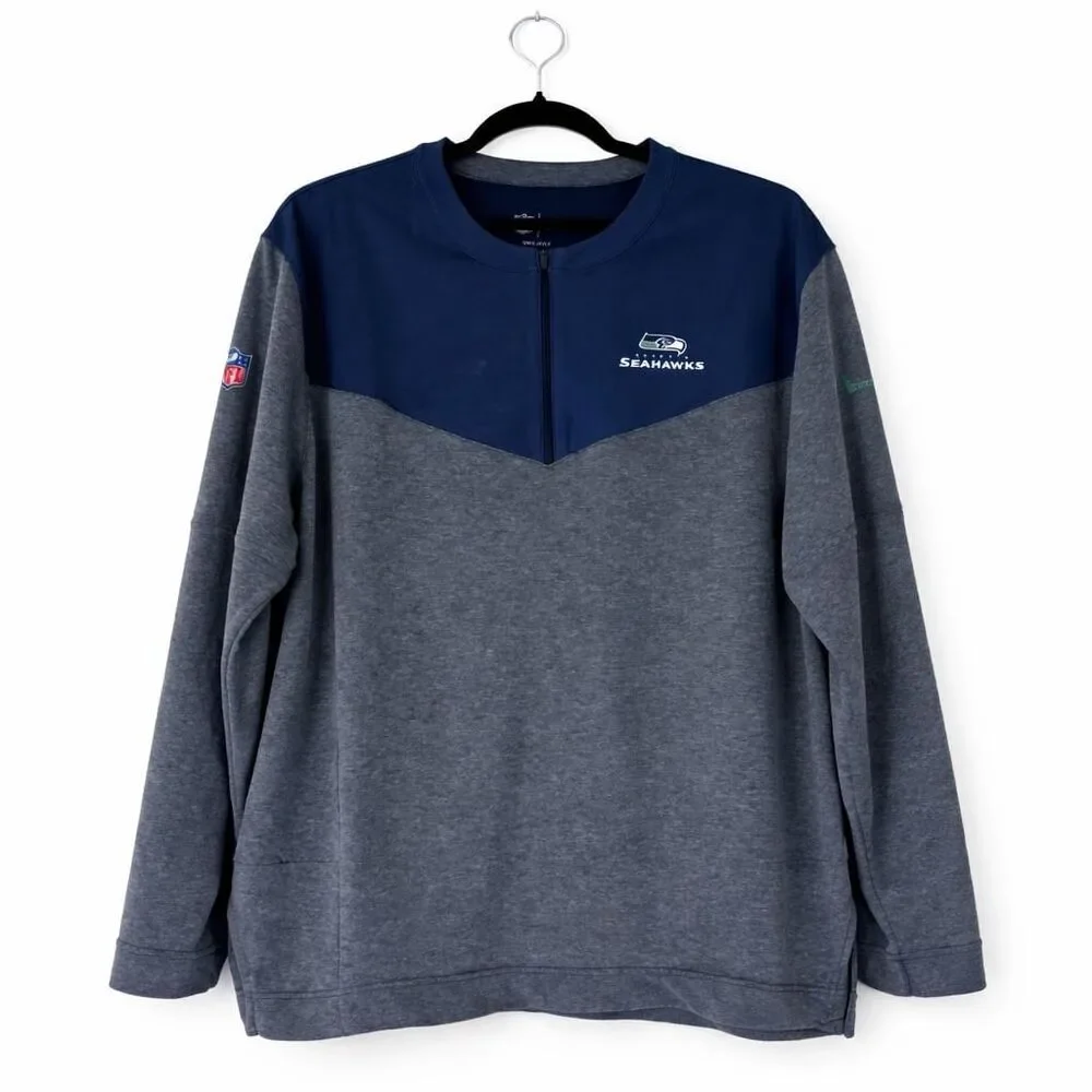 Nike Seattle Seahawks Dri-FIT Quarter Zip Pullover Men’s XXL Blue Gray NFL